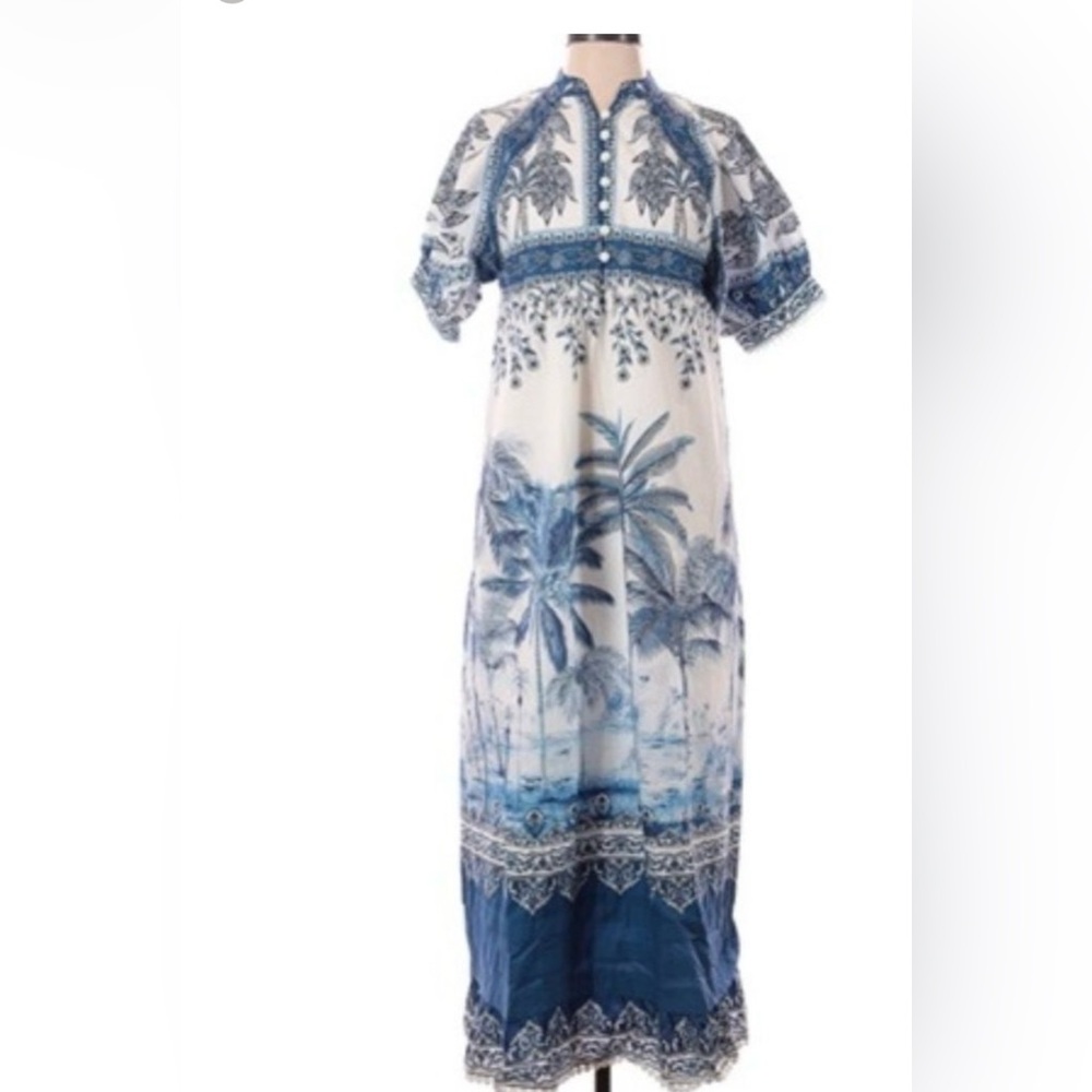 Blue and White Maxi Dress